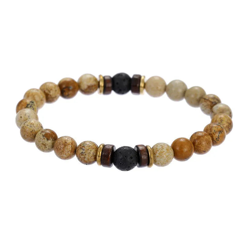 Volcanic Stone Bracelet for Men with Buddha Charm - Smarsty