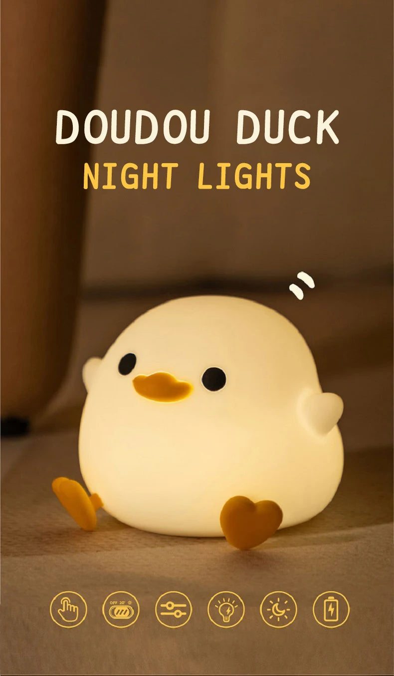 Soft Light Doudou Duck Night Light for Kids - Smarsty