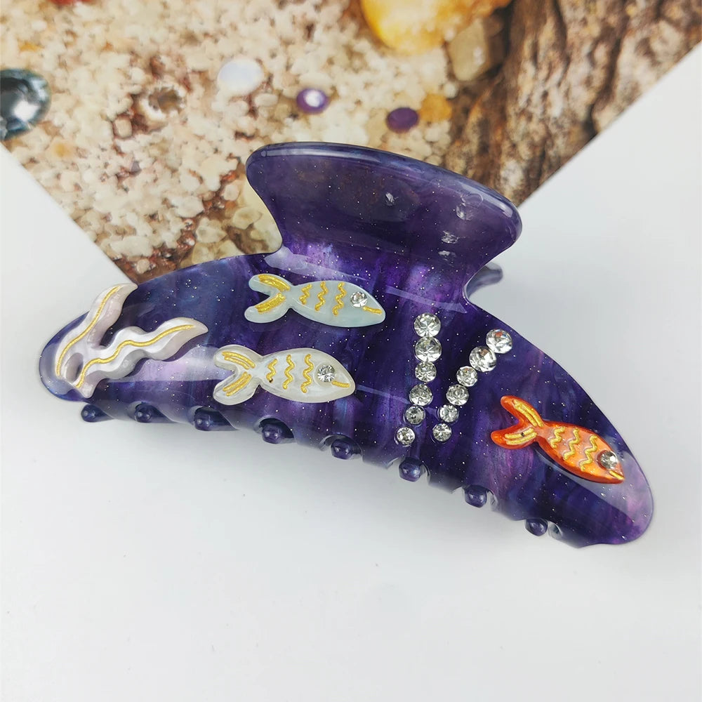 Handmade Large Sea Hair Claw Clips Acetate Beach Starfish - Smarsty