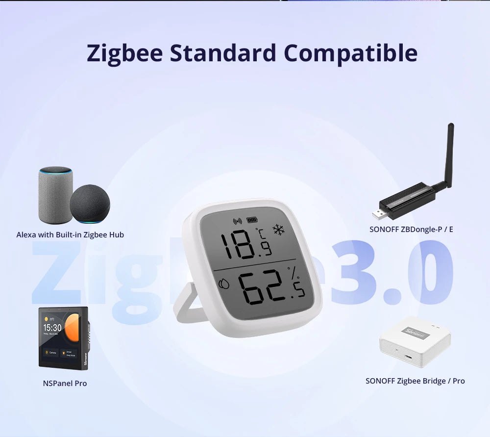 Smart Temperature Humidity Sensor Compatible with Zigbee Technology - Smarsty