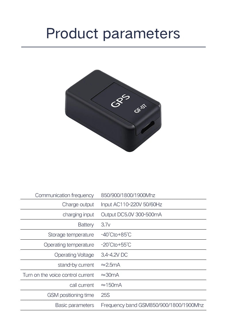Motorcycle Car Gps Tracker Gf07 Mini Tracking Locator Magnetic Vehicle Tracker Locator for Pets Child Elderly Gps Position App - Smarsty