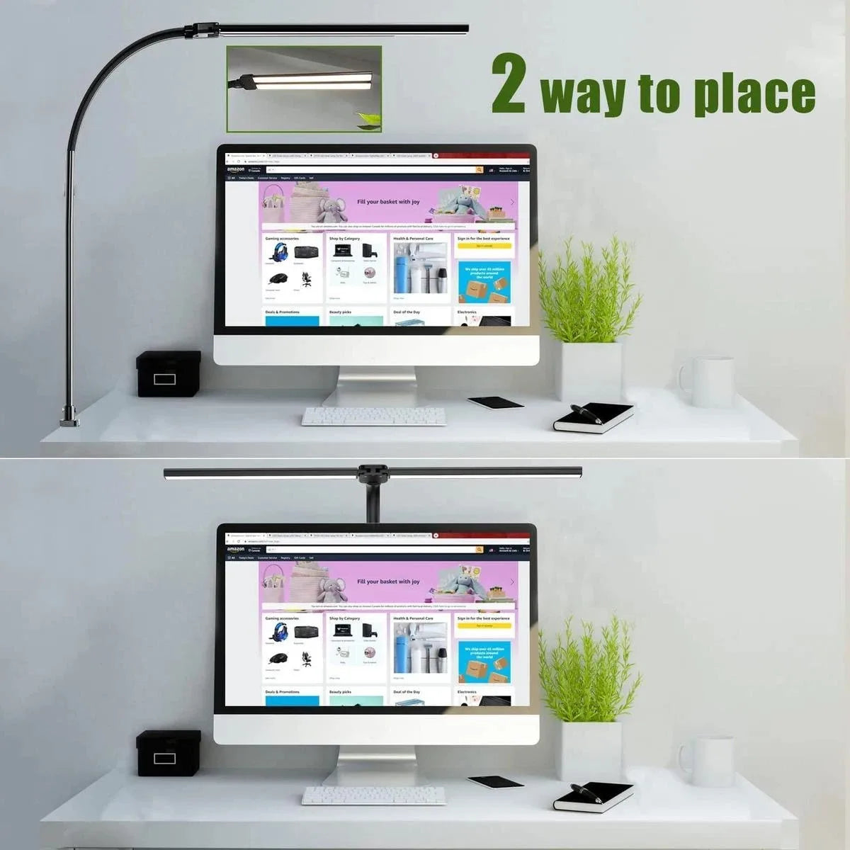 Dimmable LED Clip Desk Lamp for Reading - Smarsty