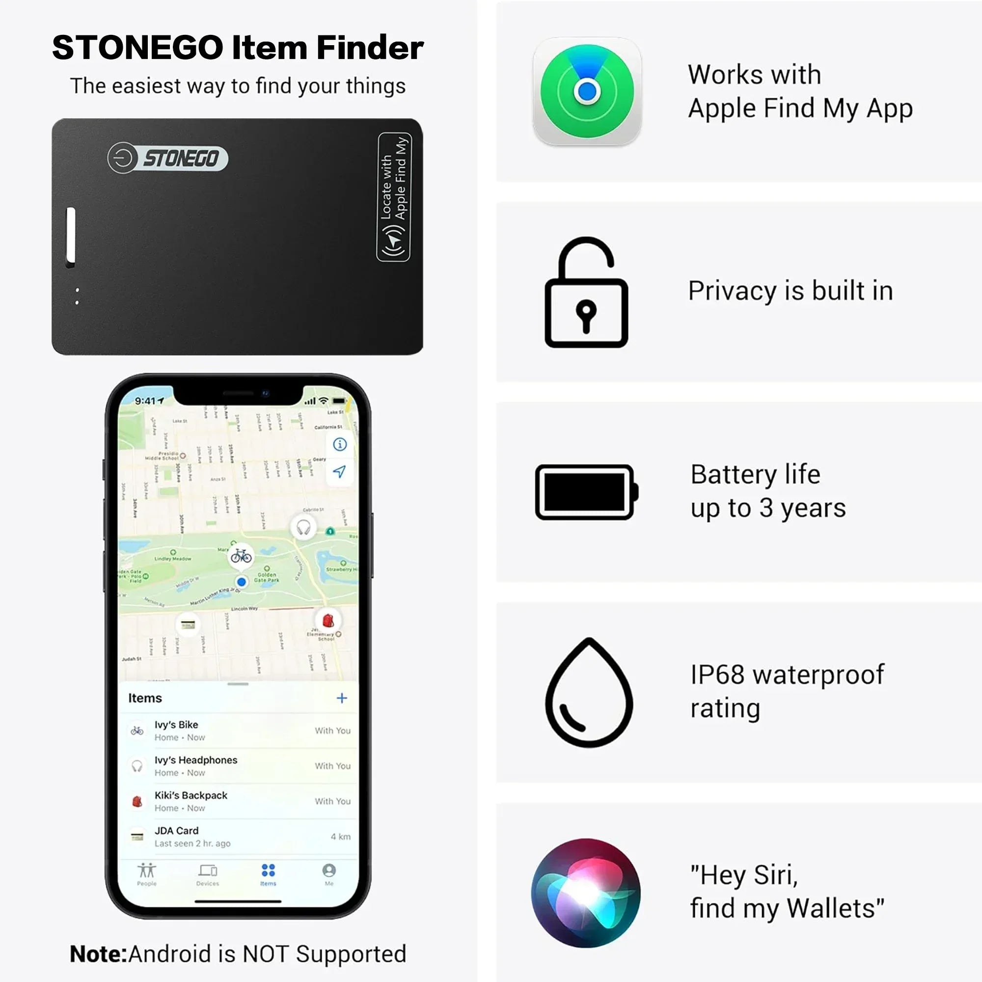 Ultra-Thin Bluetooth Wallet Tracker with Location Tracking - Smarsty