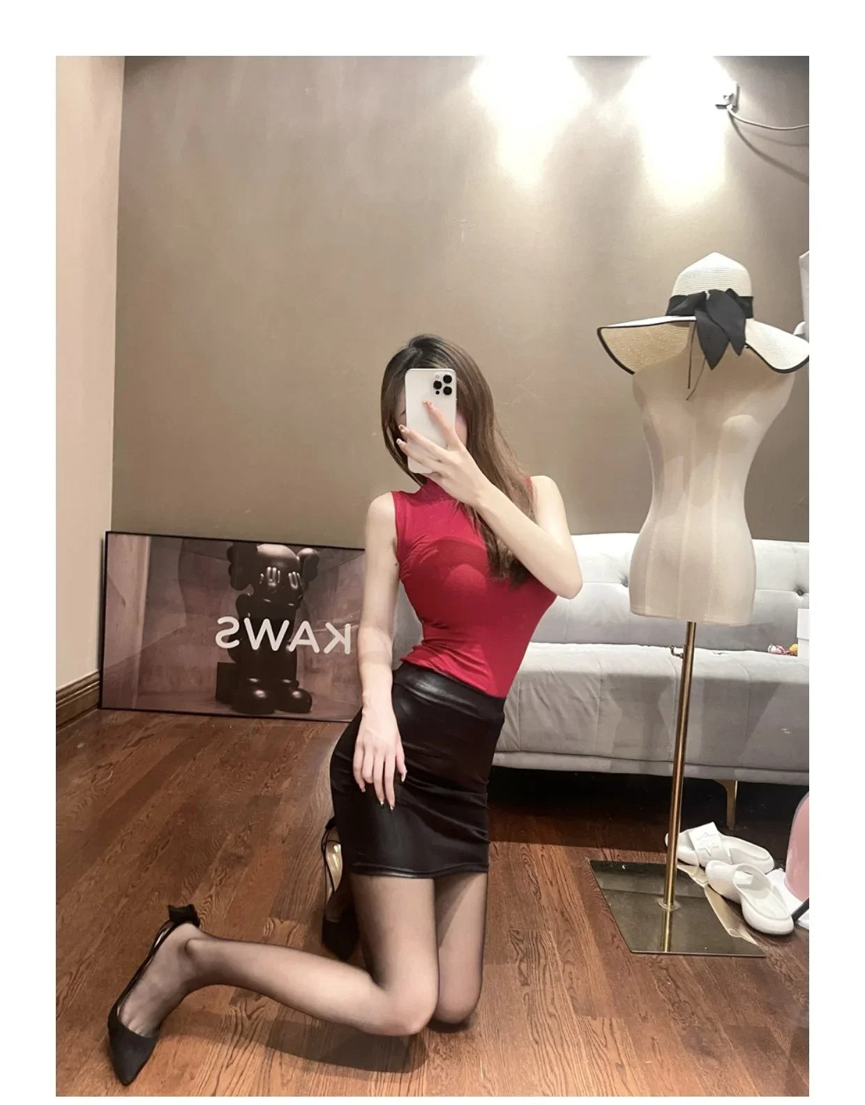 Leather Matte Slim Mini Sexy Fashion PU Hot Short High Waist Skirt Korean Nightclub Streetwear Wholesale Clothes 7ST - Smarsty