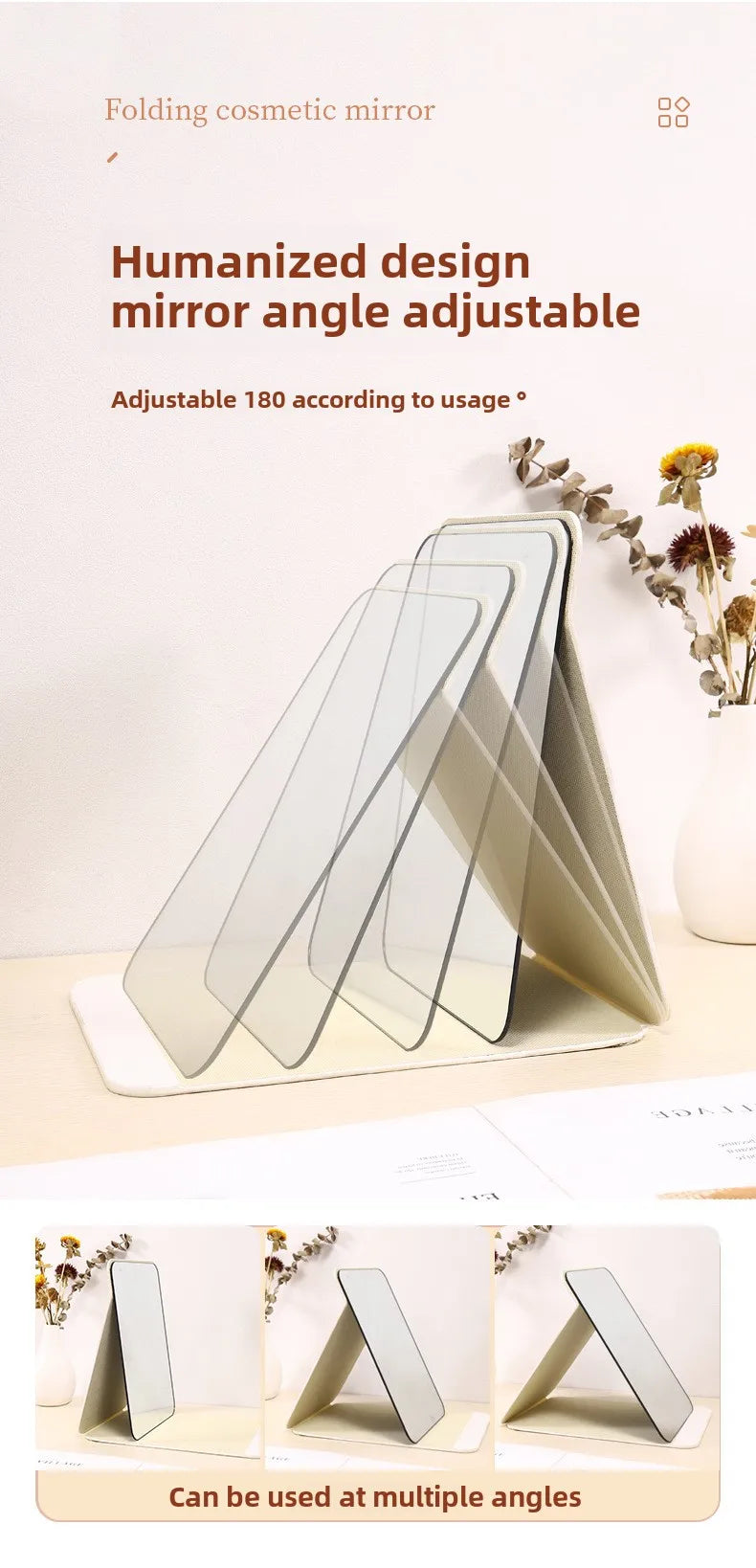 Portable Folding Makeup Mirror with Creative Design - Smarsty