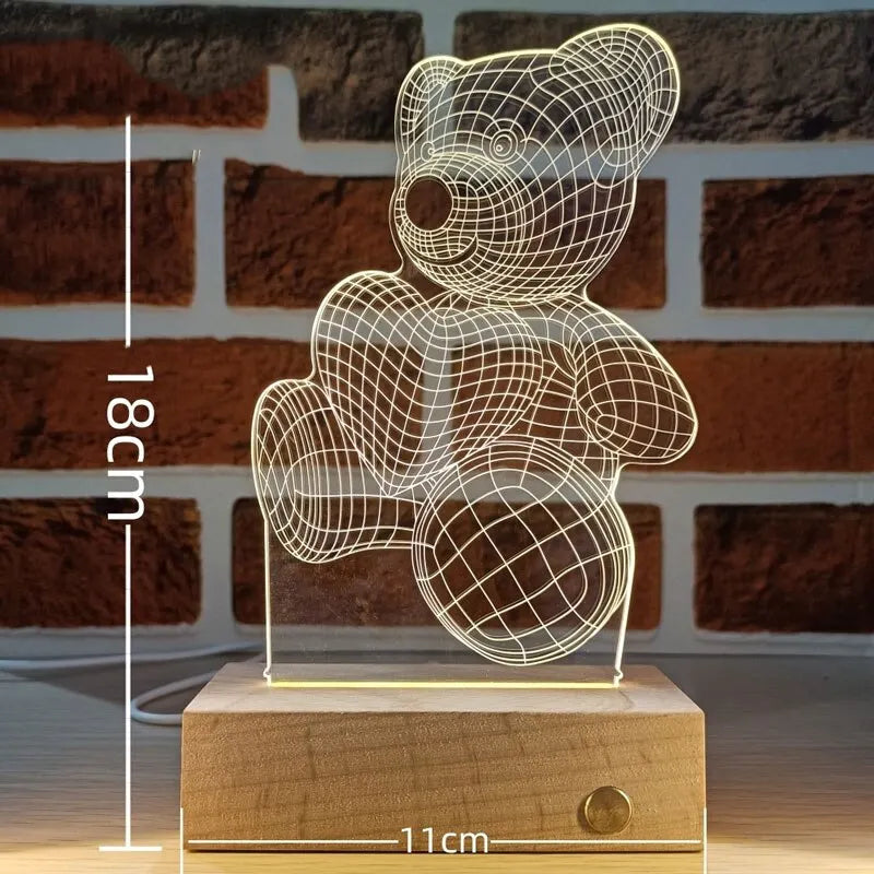 Creative LED Acrylic Night Light for Bedroom Decor - Smarsty