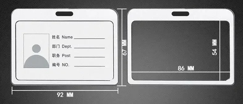 Employee Aluminium Alloy Plastic Credit Card ID Card Cover Case Work Identity Badge Card Cover Bag Women Men Work Card Holders