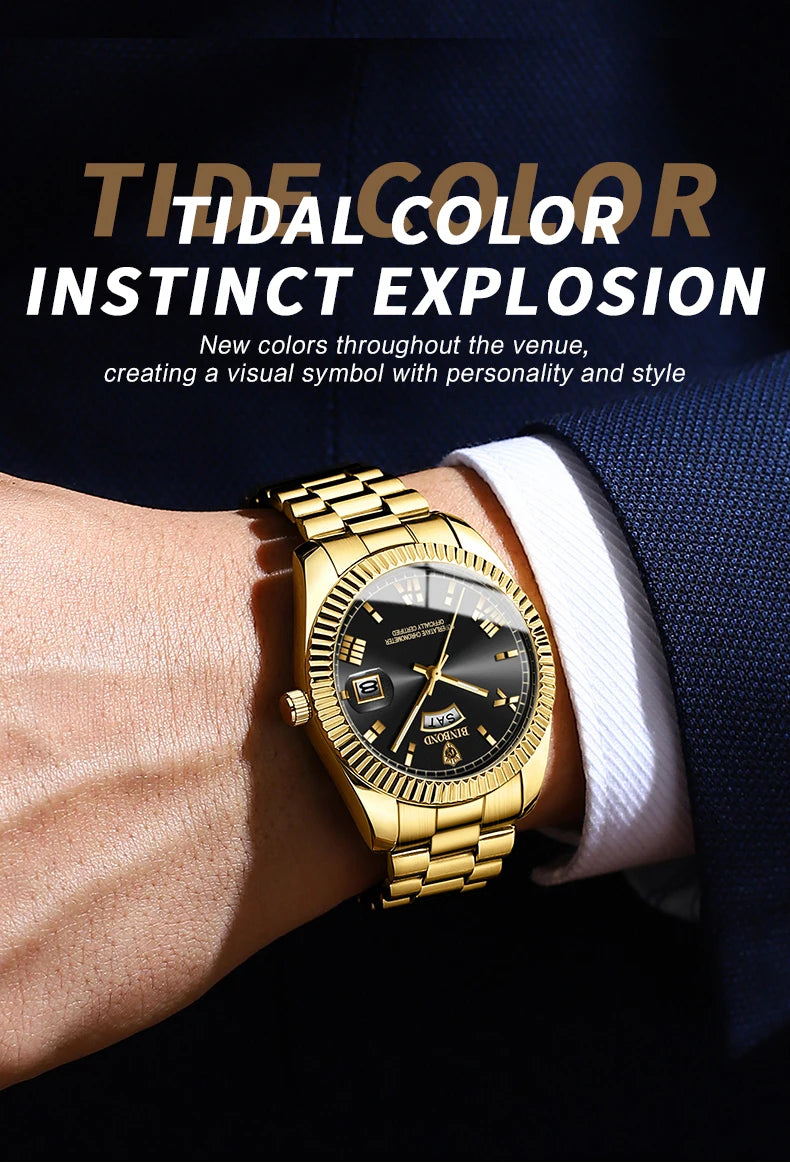 BINBOND Men's Waterproof Quartz Watch with Luminous Features - Smarsty