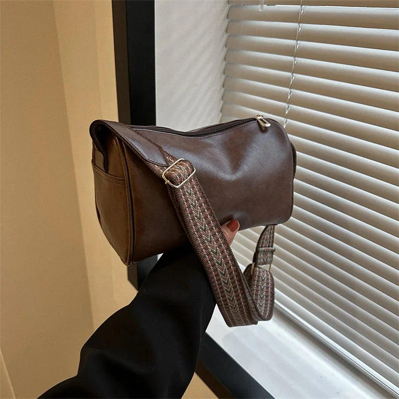 Vintage PU Leather Crossbody Bag For Women Compact Purse - Smarsty