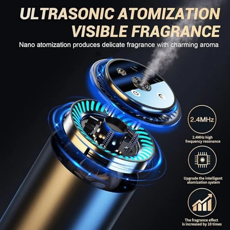 Novora Smart Car Diffuser with Starry Light and50ml Refill, - Auto Scent Air Freshener, Waterless, Auto On/Off, Lasts 180+ Days