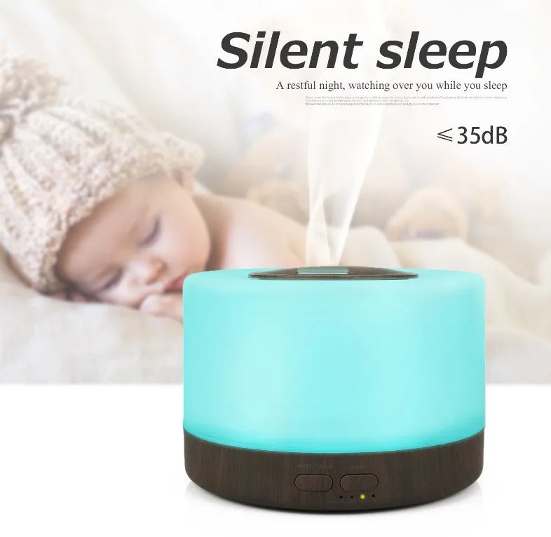 Ultrasonic Essential Oil Diffuser 550ml with 7 colors LED night lights Cool Mist for Aromatherapy Humidifying for home bedroom - Smarsty