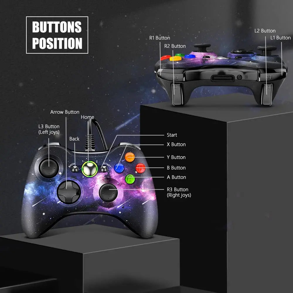 USB Wired Game Controller for Xbox 360 with Enhanced Precision - Smarsty