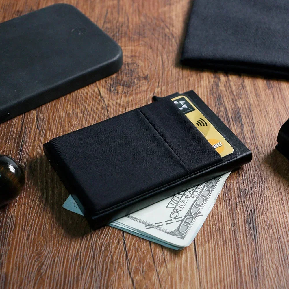 Anti Rfid Blocking Protected Magic ID Bank Credit Card Holder Men Thin Slim Minimalist Smart Magic Wallets Metal Cardholer Case