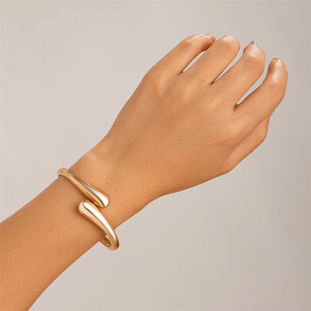 Wide Metal Bangle Cuff Bracelet for Women - Smarsty