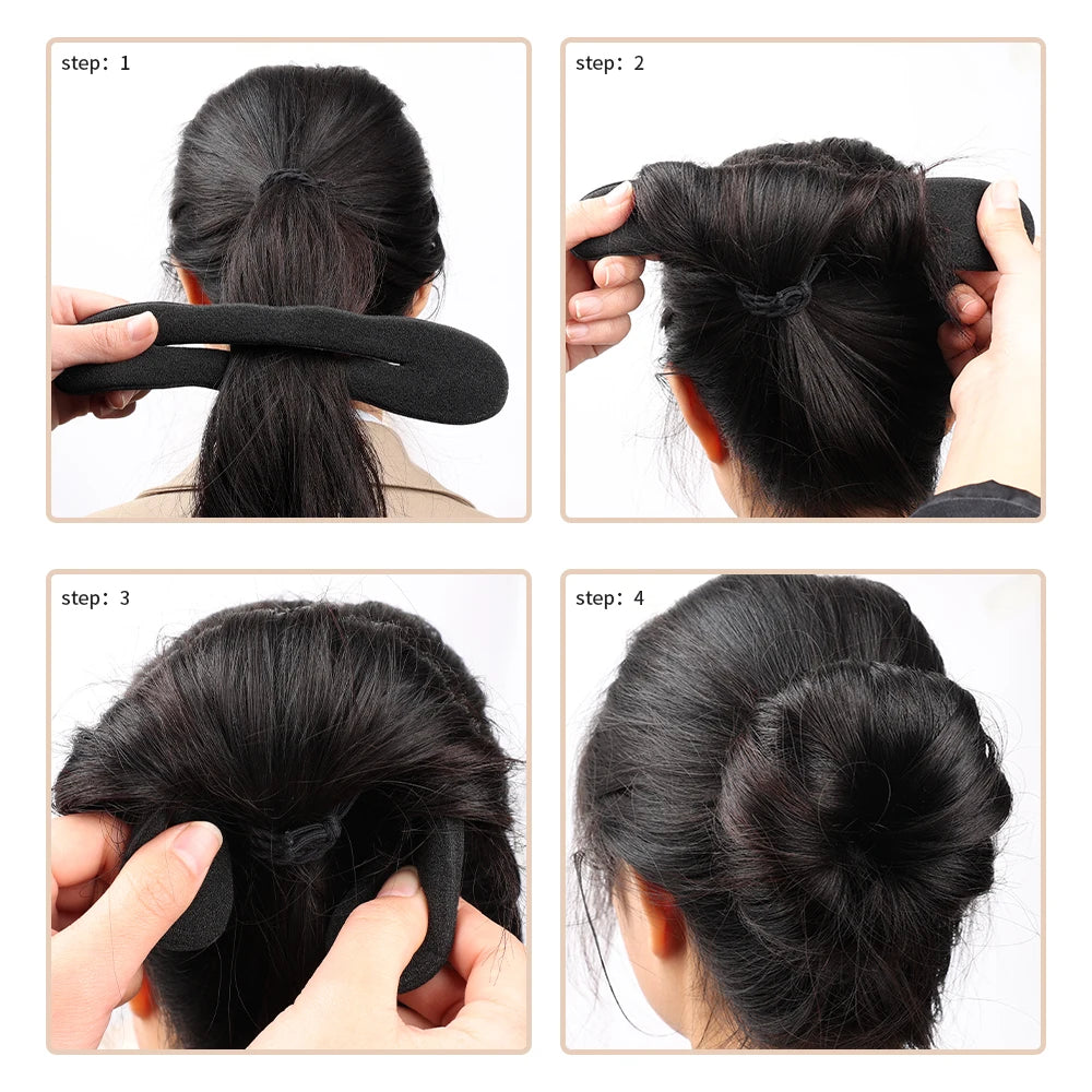Easy Donut Bun Curler Hair Scrunchie Effortless Volume - Smarsty