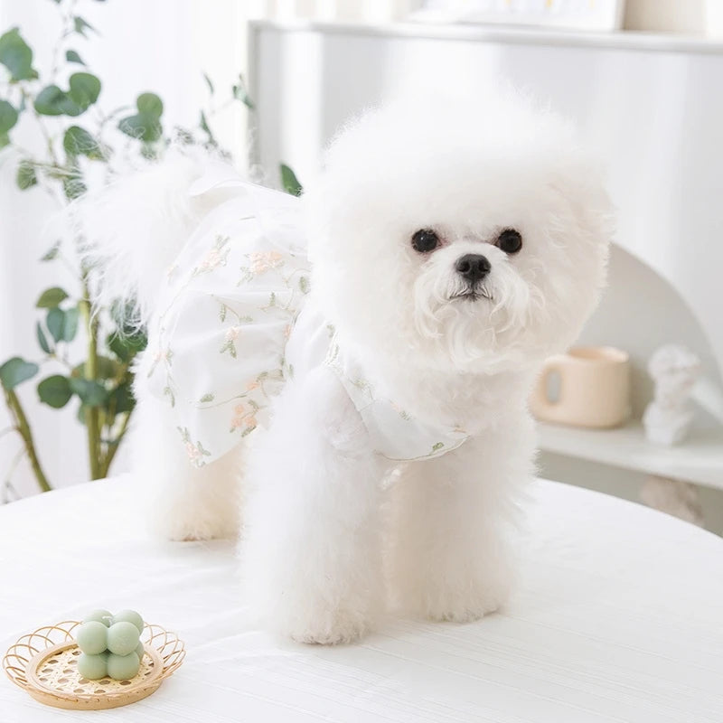 Luxury Summer Dog Dress with Cooling Mesh Skirt - Smarsty
