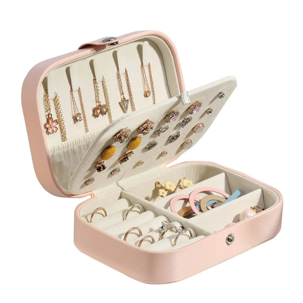 Portable Jewelry Organizer Case with Zipper Closure - Smarsty
