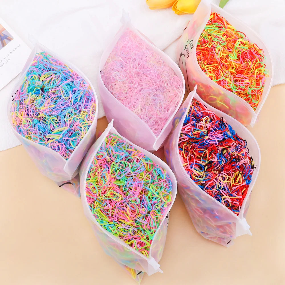 Girls Colorful Rubber Hair Ties Pack Durable Gentle - Smarsty