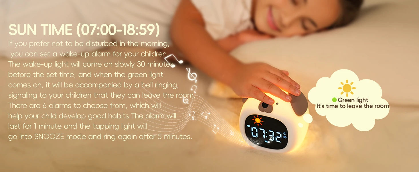 Puppy-Shaped Kids Alarm Clock with Night Light - Smarsty