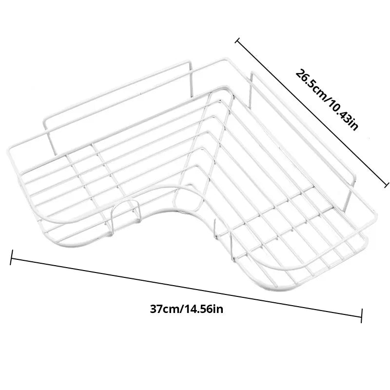 Durable Iron Triangle Corner Rack for Kitchen and Bathroom - Smarsty