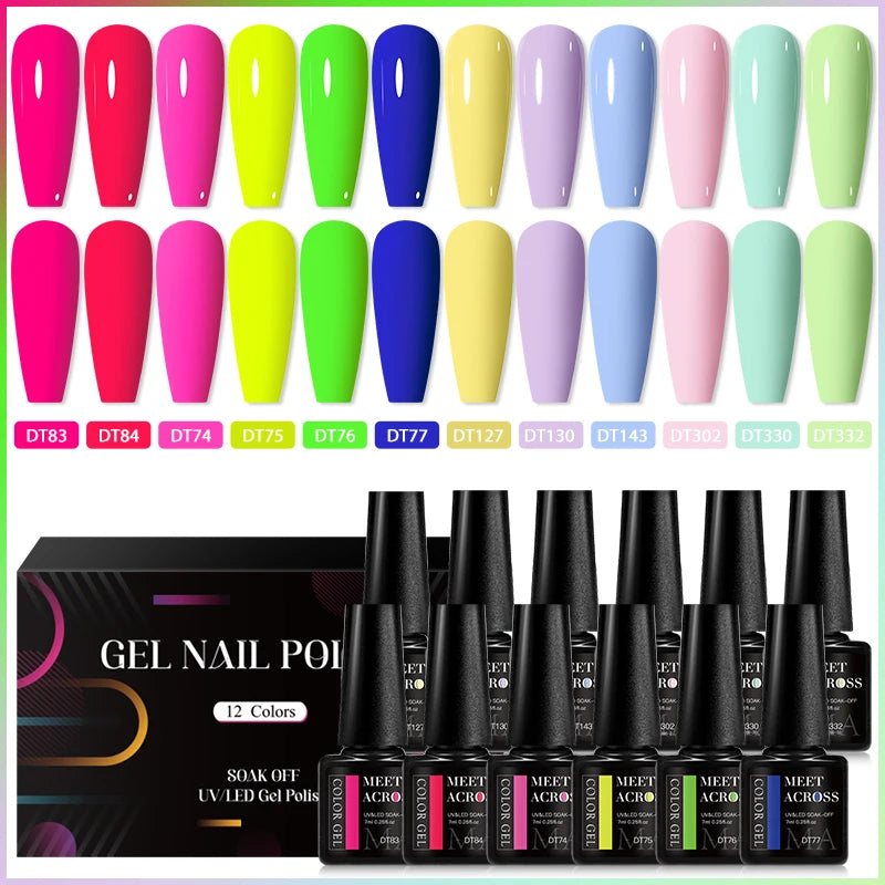 12Pcs Macaron Gel Nail Polish Set For Long Lasting Manicure - Smarsty