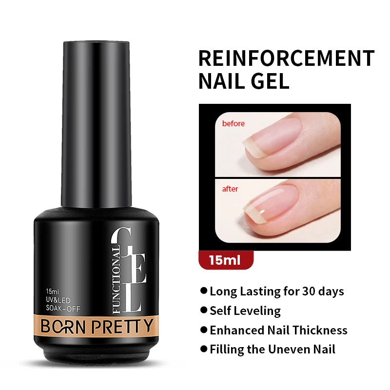 Born Pretty Milky Pink Rubber Base Gel Polish 15ml Self Leveling Formula - Smarsty