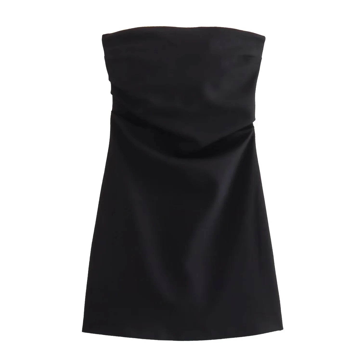 TRAF Dress Women Off Shoulder Corset Short Dresses Ruched Backless Blue Black White Dress Woman Sexy Bodycon Party Dresses - Smarsty