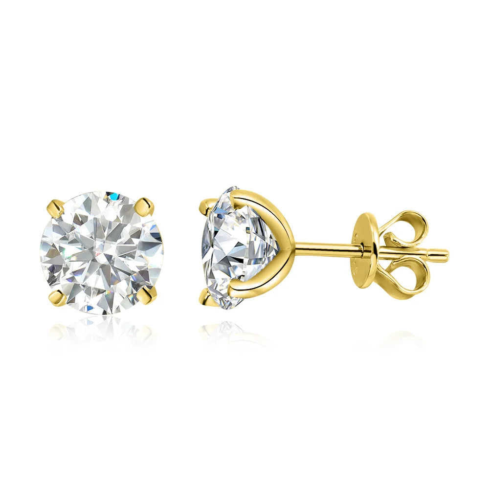 Moissanite Stud Earrings Rose Gold 925 Silver Sparkle - Smarsty