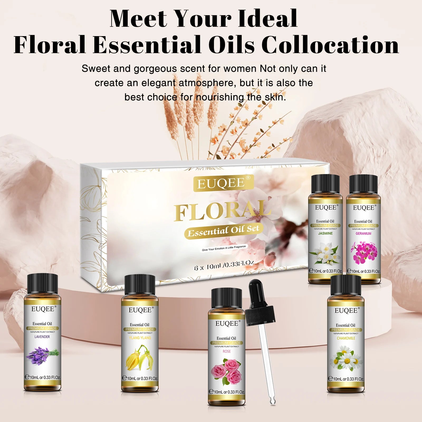 EUQEE Floral Essential Oils Set for Aromatherapy Diffusion - Smarsty