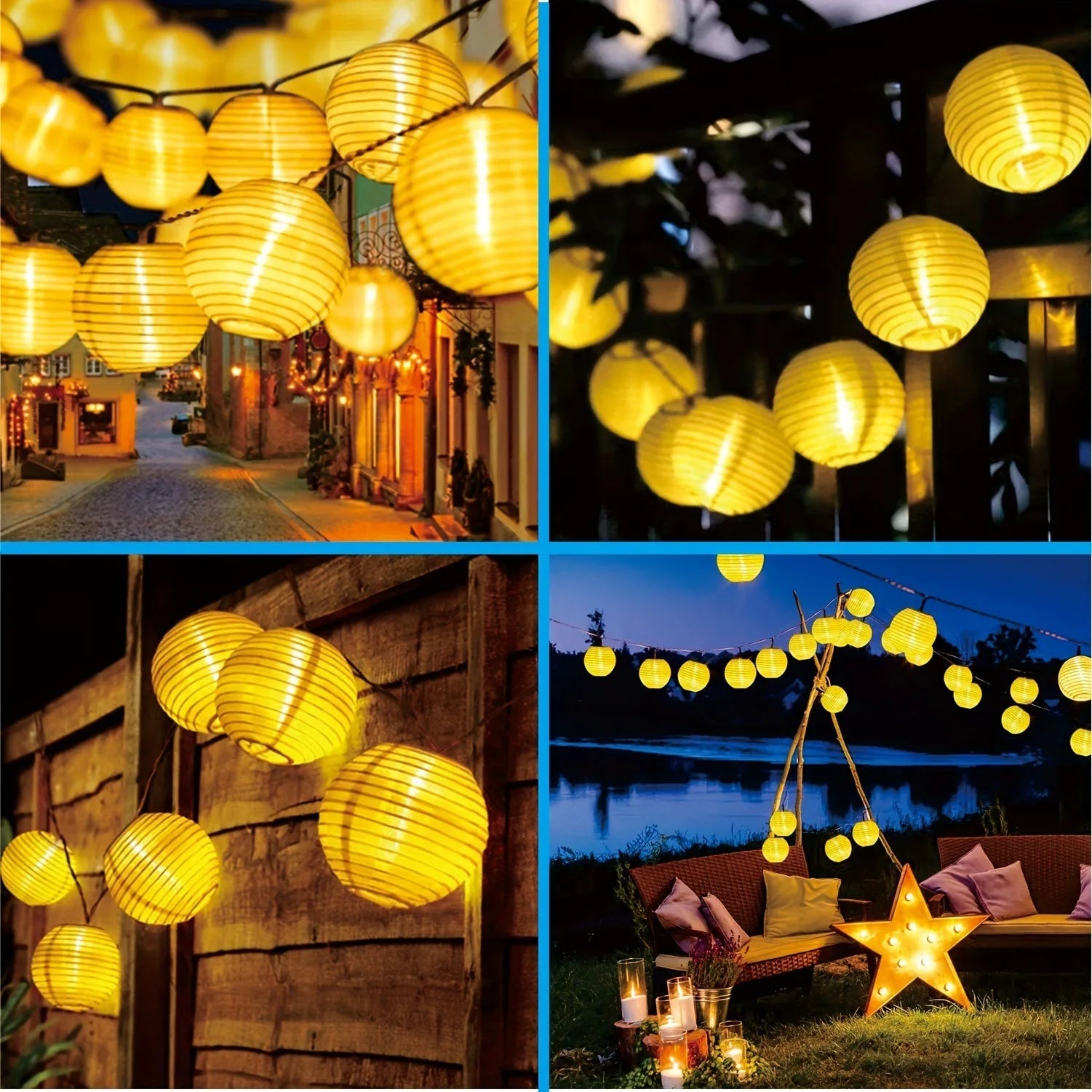 LED Solar Lantern String Lights for Outdoor Decor - Smarsty