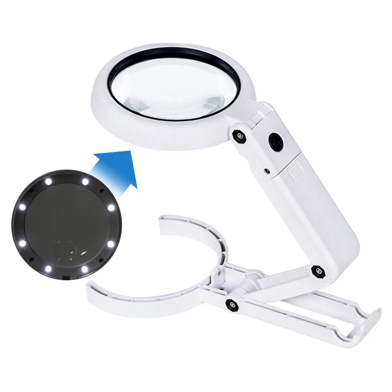 Portable Handheld Magnifying Glass with LED Light - Smarsty