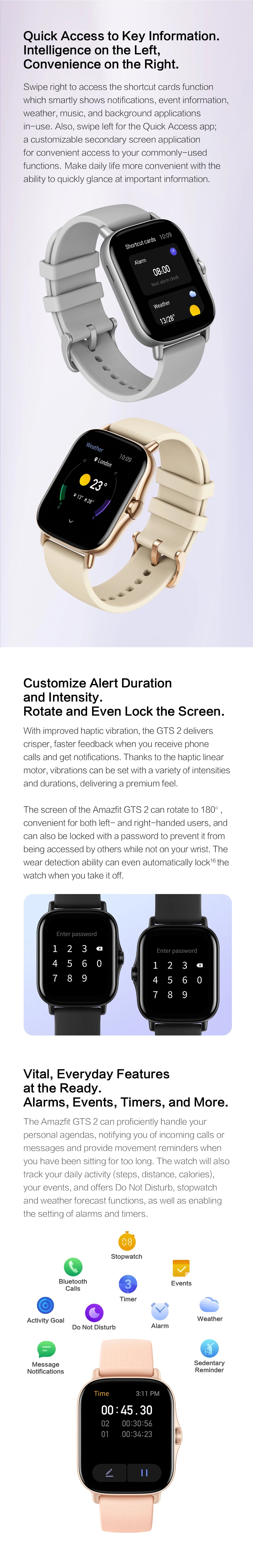 Amazfit GTS 2 Smartwatch with Health Tracking Features - Smarsty