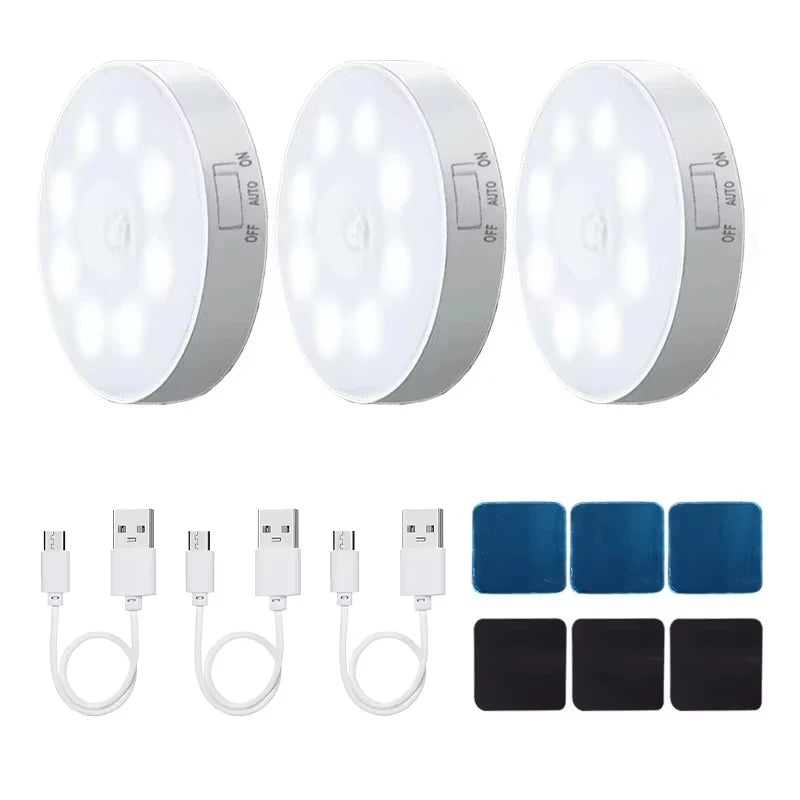 Motion Sensor LED Night Light USB Rechargeable for Cabinets - Smarsty