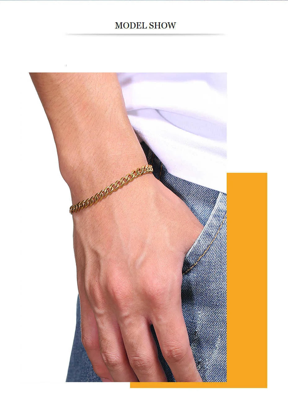 Vnox Men's Stainless Steel Cuban Link Chain Bracelet - Smarsty