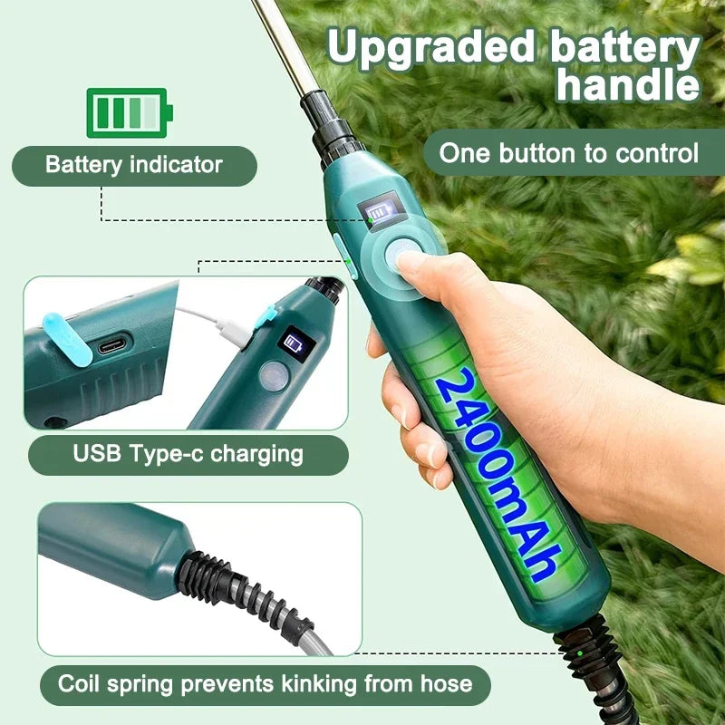 2400mAh High Pressure Electric Garden Sprayer with Nozzles - Smarsty