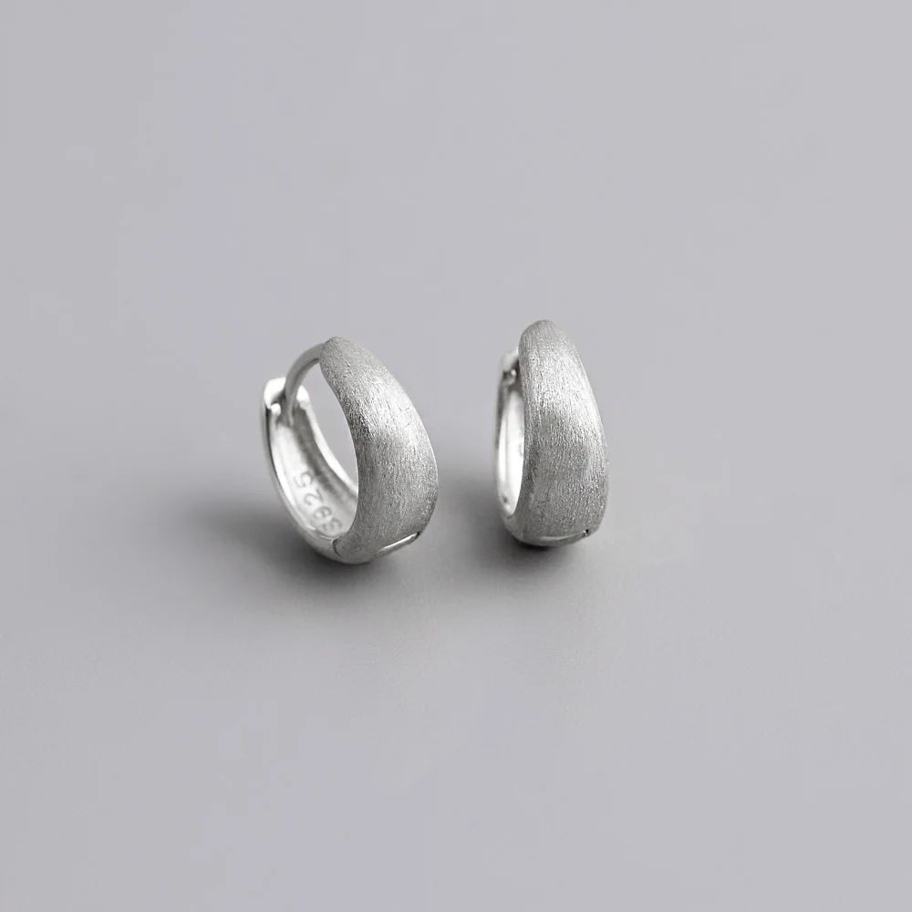 925 Sterling Silver Wide Gothic Huggies Hoop Earrings - Smarsty