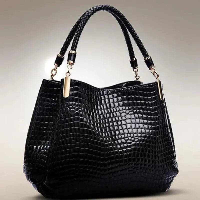 Large Capacity Women's Tote Bag Crocodile Print Everyday - Smarsty