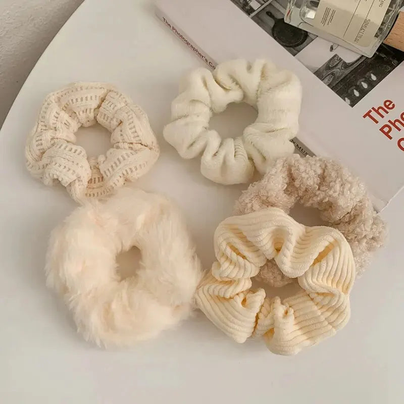 Plush Hair Scrunchies Set Soft Elastic Ponytail Holders - Smarsty
