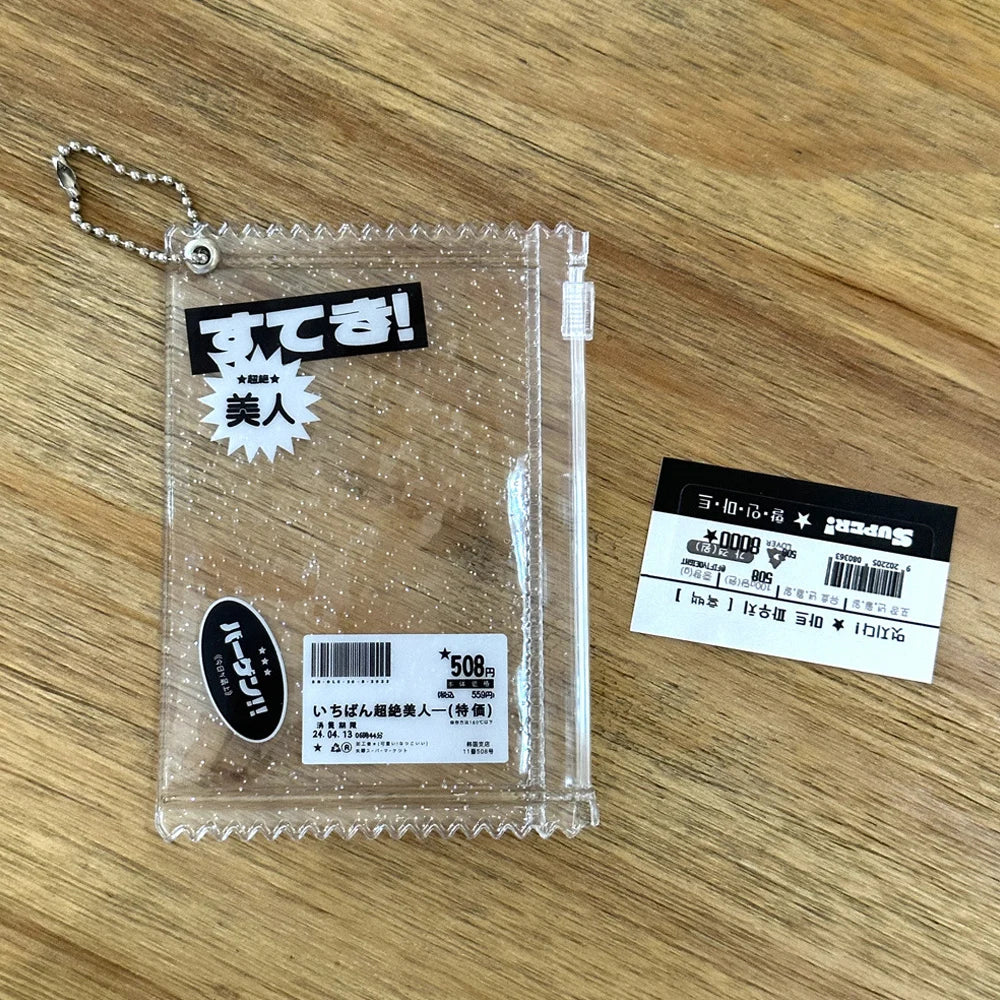 INS Transparent Candy Bag Badge Holder Korean Photocard Holder Display Bag Pendant Idol Photo Card Protective Cover Card Holder