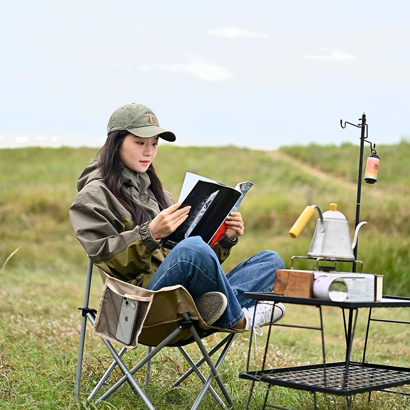 Outdoor Folding Moon Chair Portable Chair Camping Chair Picnic Gear Fishing Small Horse Stool Student Sketching by Smarsty