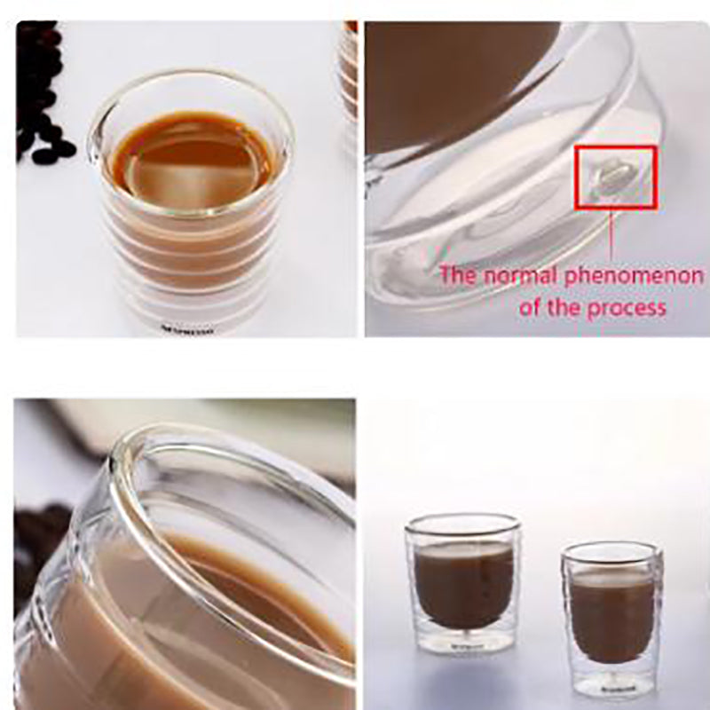 Heat Resistant Double Wall Glass Coffee Mug - Smarsty