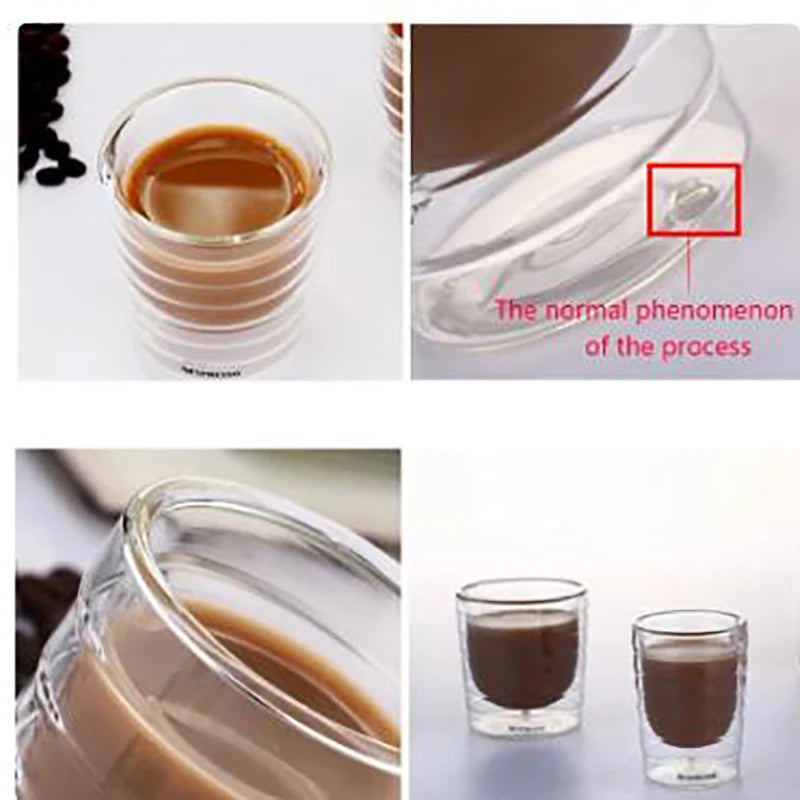 Heat Resistant Double Wall Glass Coffee Mug - Smarsty