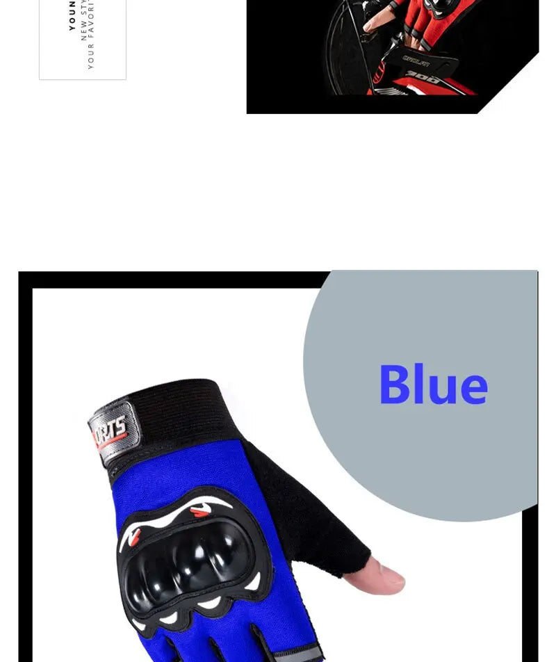 Men Half Finger Motorcycle Gloves Breathable Slip Resistant - Smarsty