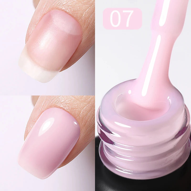 Born Pretty Milky Pink Rubber Base Gel Polish 15ml Self Leveling Formula - Smarsty