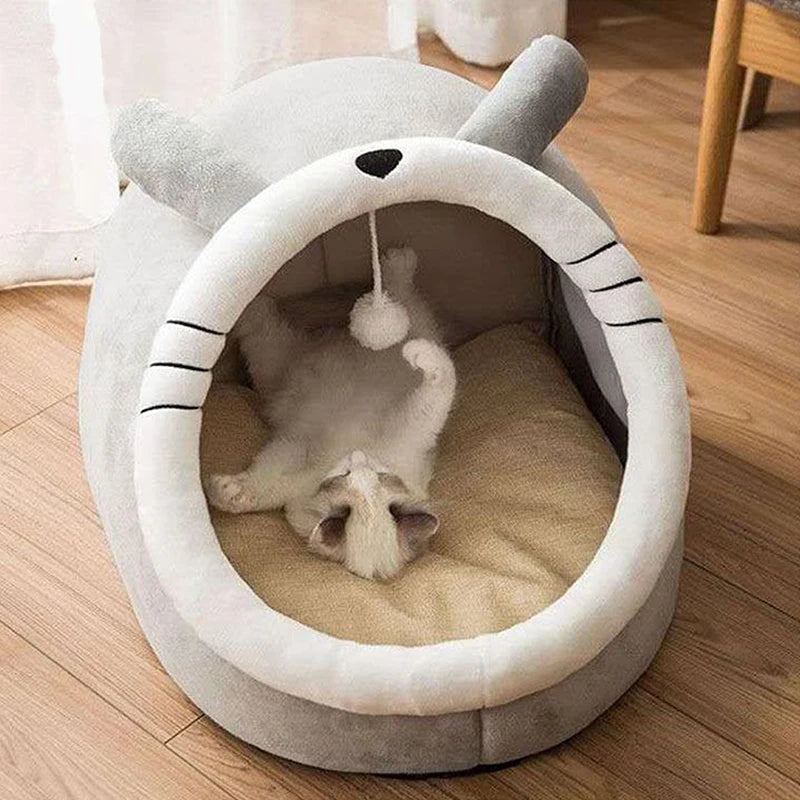 Deep Sleep Cat Bed with Cute Ear Design - Smarsty
