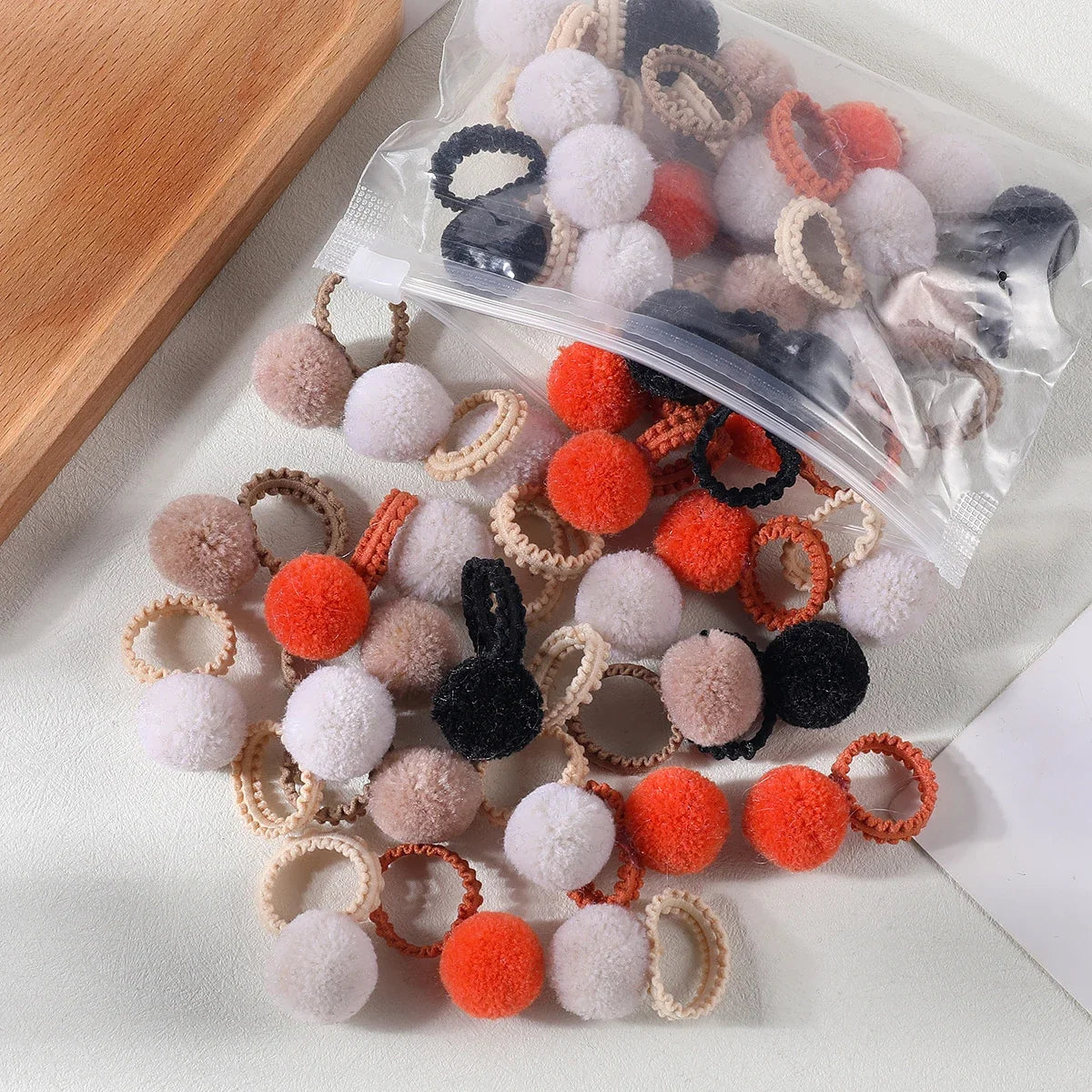 20 Pack Girls Plush Hair Bands Soft Colorful Ties Set - Smarsty