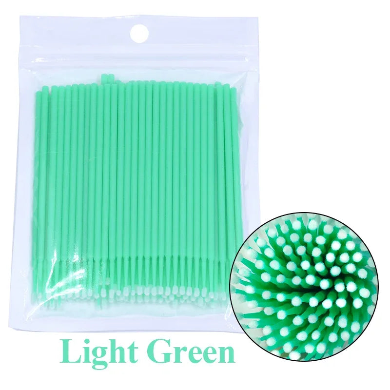 100Pcs Micro Cotton Swabs for Eyelash Cleaning - Smarsty