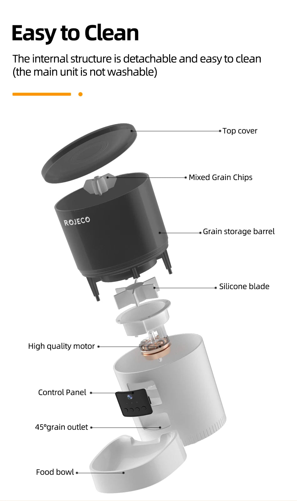 ROJECO 3L Automatic Pet Feeder With Remote Control - Smarsty