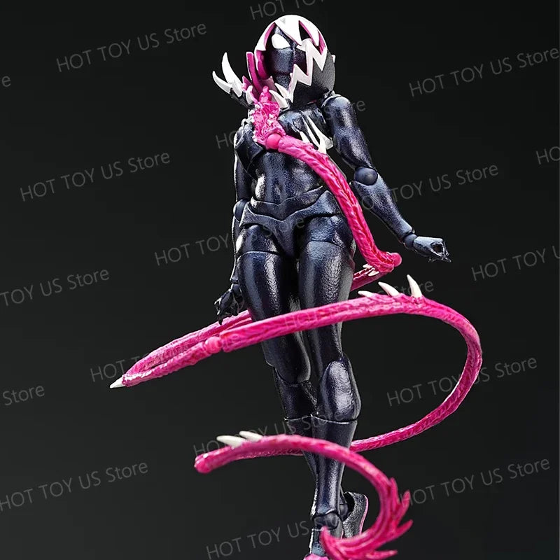 NEW KO Symbiote Gwenom Action Figure | Kaiyodo Revoltech Amazing Yamaguchi | Venomized Gwen Stacy Anime Model Gift