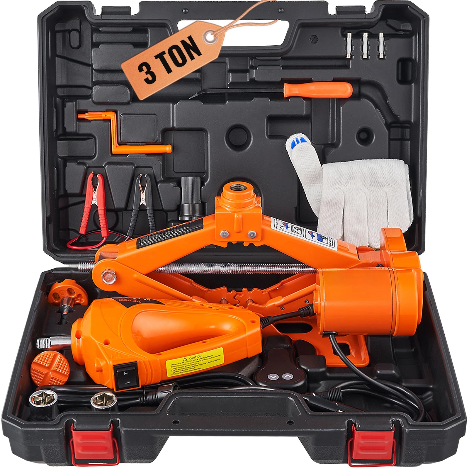 SucceBuy Electric Car Jack 3T Scissor Jack with Electric Impact Wrench 12V Portable Car Jack Lifting for SUV Truck Tire Change - Smarsty